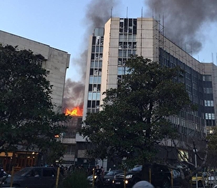 آتش‌سوزی در ساختمان خیابان کریم‌خان تهران