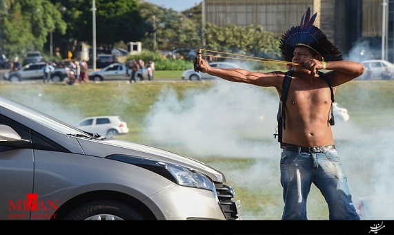 تظاهرات سرخ‌پوستی در برزیل + فیلم