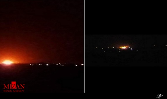 لحظه انفجار در اطراف فرودگاه بین‌المللی دمشق 