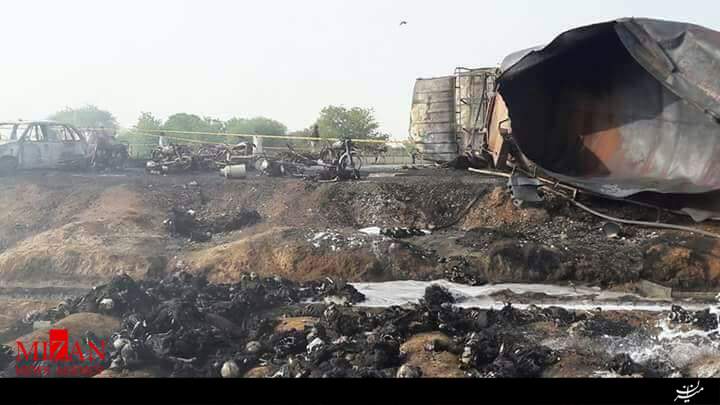 واژگون شدن تانکر نفت در ایالت پنجاب پاکستان/ 123 نفر کشته شدند