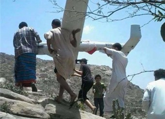 سقوط یک هواپیمای بدون سرنشین در یمن