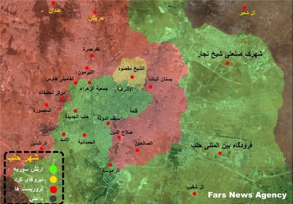 جدیدترین وضعیت میدانی استان حلب سوریه +نقشه