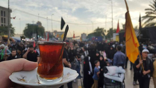 چای و قهوه نذری برای زائران اربعین + تصاویر