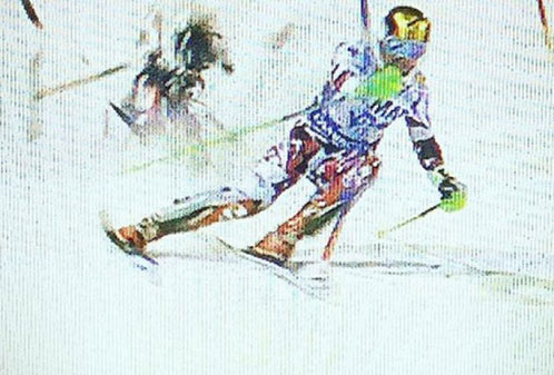 حادثه عجیب و منحصربه‌فرد در مسابقات اسکی + عکس