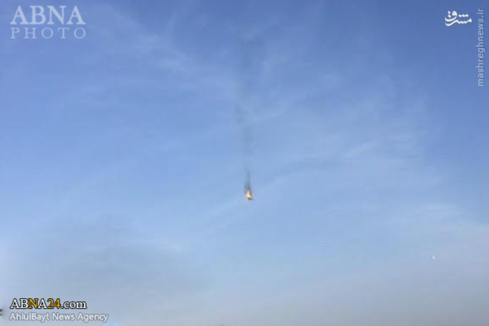 سقوط جت F16 بحرین در جنوب عربستان +تصاویر