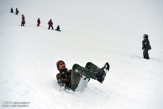 تفریحات زمستانه در ارتفاعات سپیدان + تصاویر