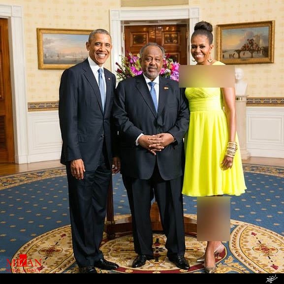 عرض ارادت رییس جمهور جیبونی به زن اوباما + عکس