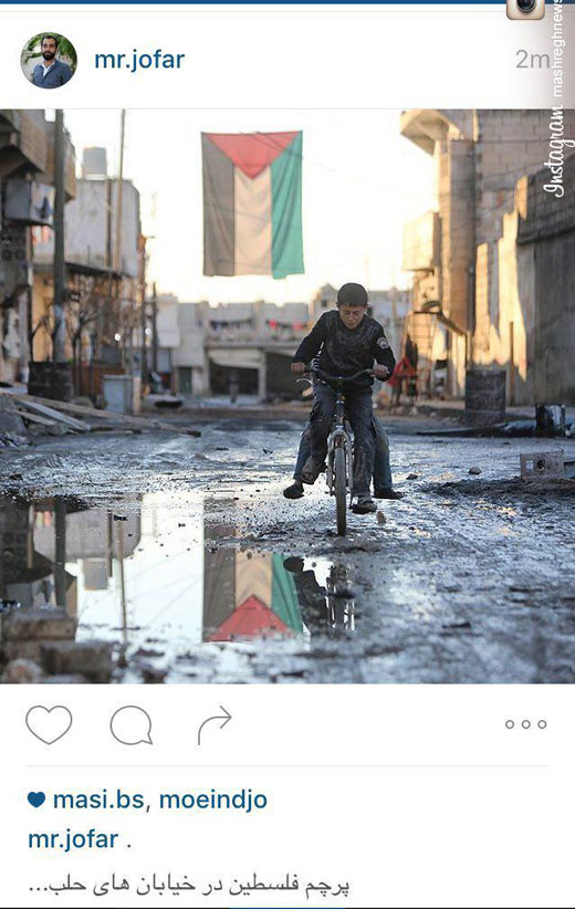 پرچم فلسطین در خیابان‌های حلب + عکس