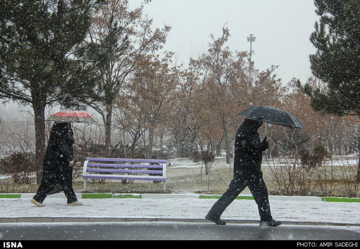 بارش برف در تبریز + تصاویر