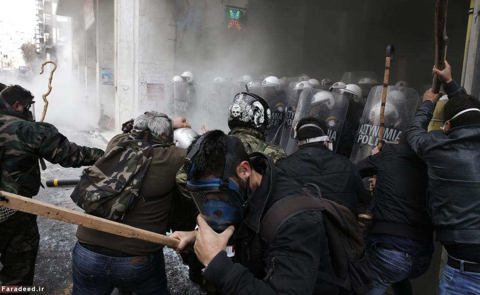 شورش کشاورزان در یونان +تصاویر