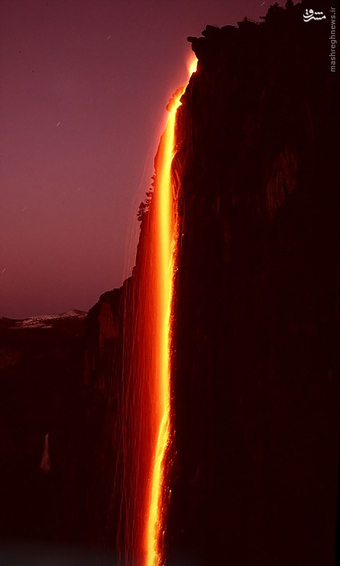 آبشاری که سالی یک‌بار آتشین می‌شود +تصاویر