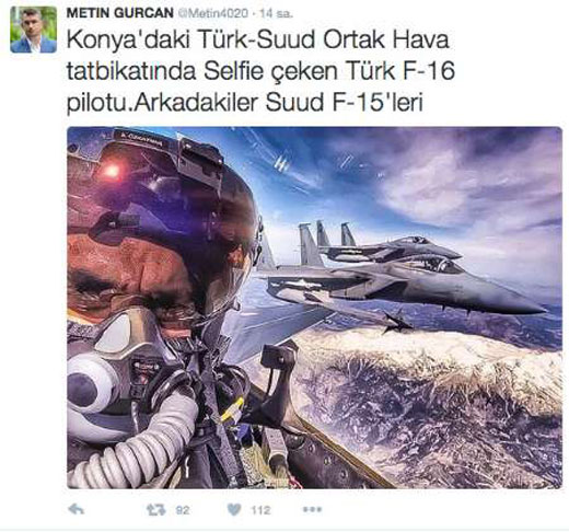 جنجال سلفی خلبانان ترکیه و عربستان + عکس