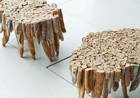 میزی از جنس نان باگت +عکس