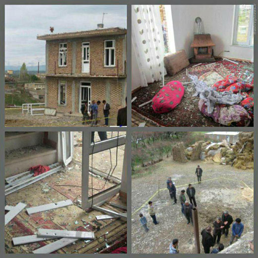 اصابت خمپاره به روستای مرزی ایران + عکس