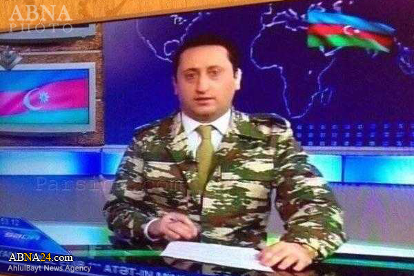 مجری تلویزیون آذربایجان با لباس نظامی ظاهر شد +عکس