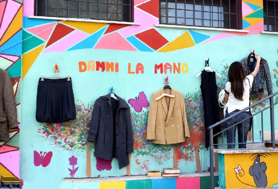 دیوار مهربانی در رم به سبک ایرانی +عکس