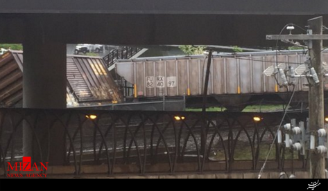 خروج قطار حامل مواد شیمیایی از ریل در واشنگتن