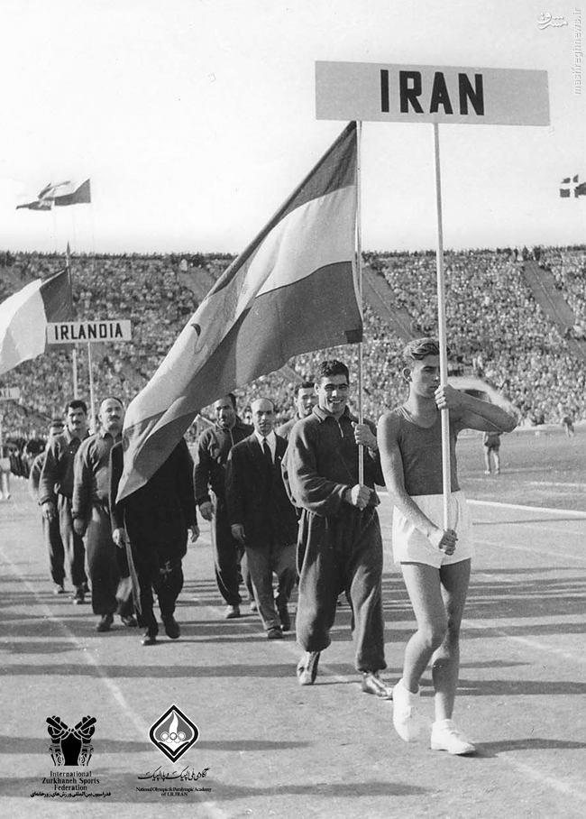 وقتی تختی پرچم‌دار کاروان المپیک ایران بود +عکس