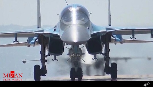 جنگنده‌های روسیه پس از پرواز از ایران 34 هدف را در سوریه بمباران کردند + فیلم