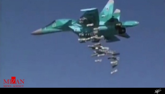 بمباران جنگنده‌های روسیه به مواضع داعش پس از پرواز از ایران + فیلم