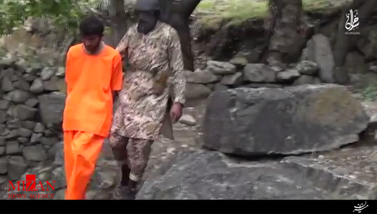 اجرای مراسم فجیع اعدام لب آبشاری بدست داعش + فیلم (16+)