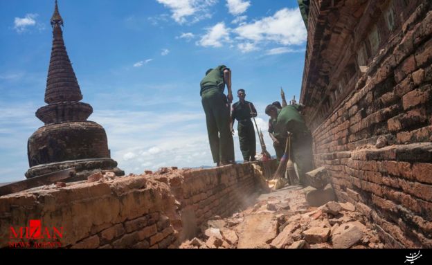 زلزله میانمار؛ گزارش تصویری از تخریب مکان های تاریخی