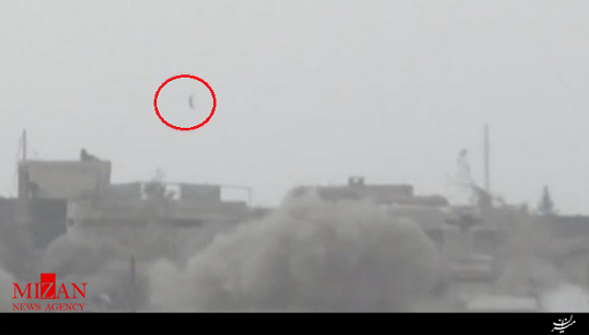 پرواز تروریست سوری بر اثر انفجار گلوله توپ + فیلم