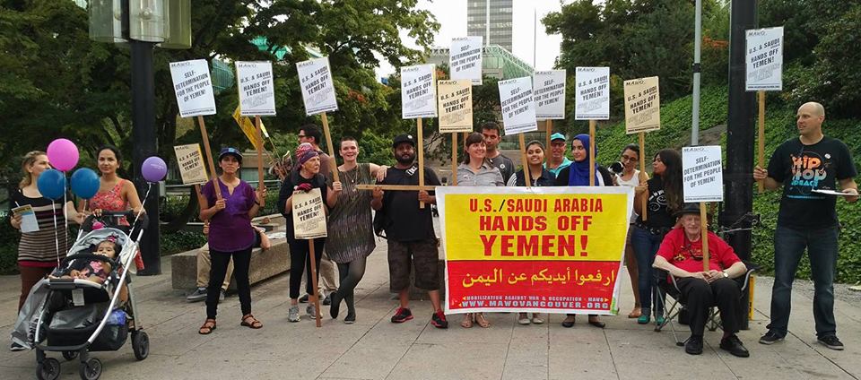 اعتراض مردم کانادا علیه فروش سلاح به عربستان+عکس
