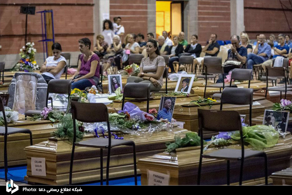 سوگواری در منطقه زلزله زده ایتالیا+عکس