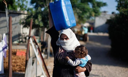 بحران آب در اردوگاه آوارگان غزه+عکس