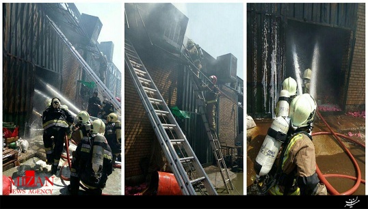 آتش‌سوزی گسترده انبار شیمیایی در خیابان انبار نفت + فیلم