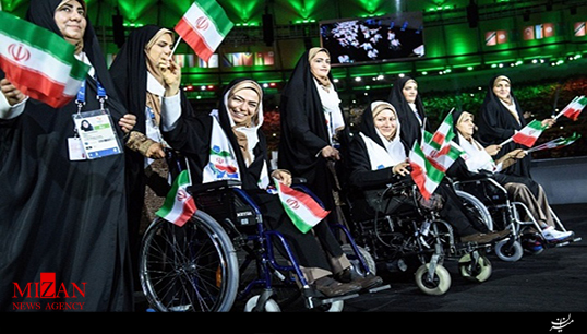 رژه کاروان ایران در مراسم افتتاحیه پارالمپیک ریو + فیلم