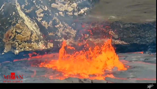 دریاچه گدازه بر فراز آتشفشانی در هاوایی + فیلم