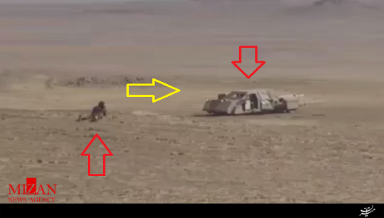 شلیک به خودروی داعش از فاصله نزدیک + فیلم