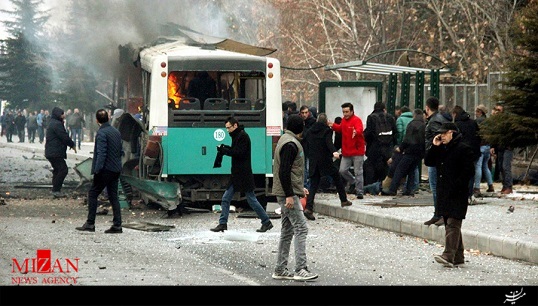 نخستین تصاویر انفجار اتوبوس در قیصریه ترکیه + فیلم
