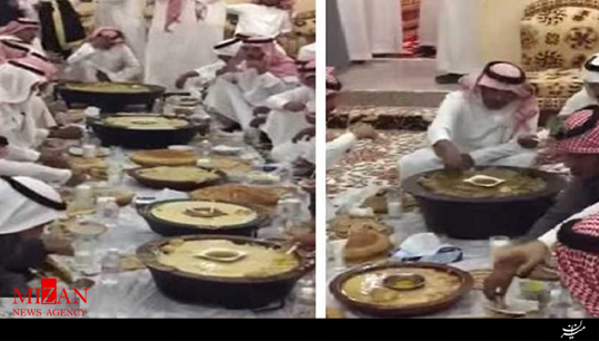 ولیمه جنجالی مراسم عروسی در عربستان! + فیلم