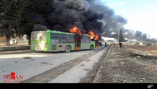 به آتش کشیدن اتوبوس‌های 