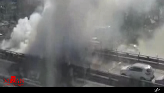 آتش‌سوزی در پل نصر(گیشا) تهران + فیلم