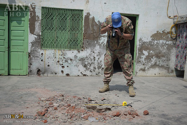 بازدید گروه نظامی سازمان ملل متحد از مناطق بمباران شده در 