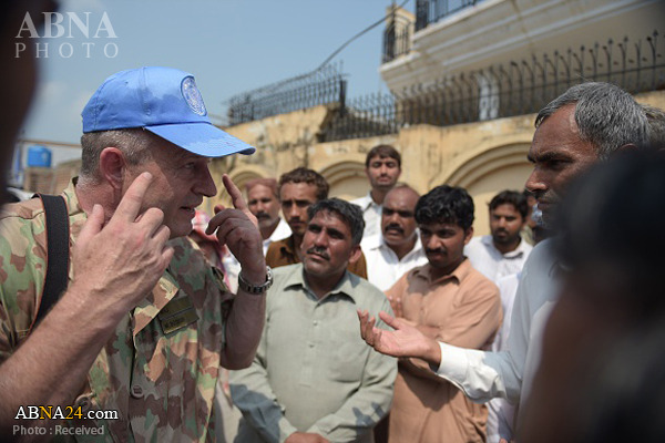 بازدید گروه نظامی سازمان ملل متحد از مناطق بمباران شده در 
