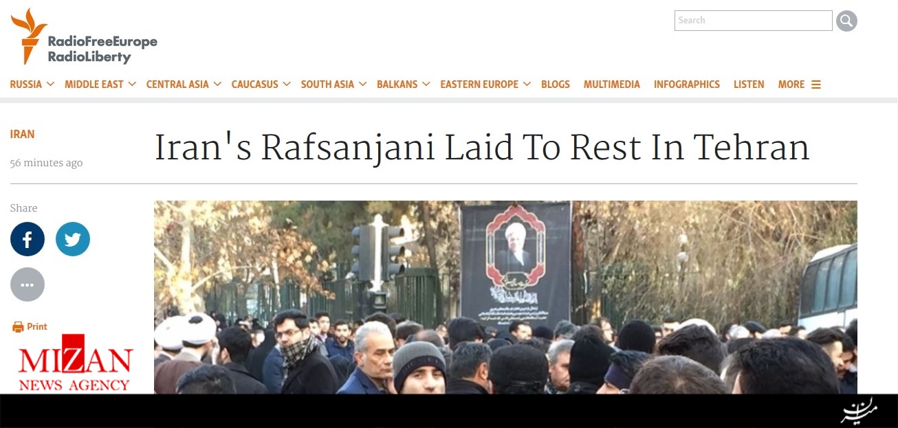 بازتاب مراسم تشییع پیکر آیت‌الله هاشمی رفسنجانی در رسانه‌های خارجی