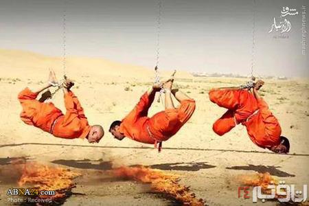 سوزاندن عجیب مردان‌عراقی توسط داعش+تصاویر