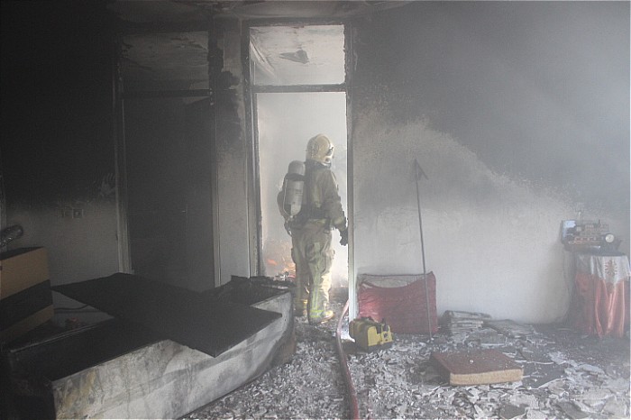 آتش سوزی گسترده یک منزل مسکونی درشرق تهران