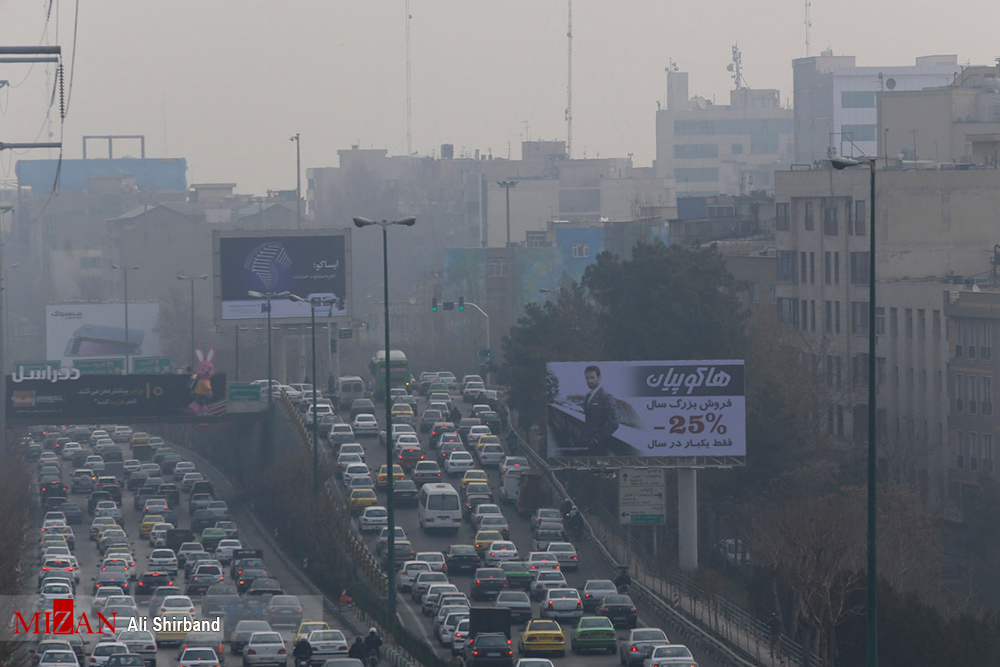 هوای تهران در شرایط ناسالم/ شاخص آنلاین 124