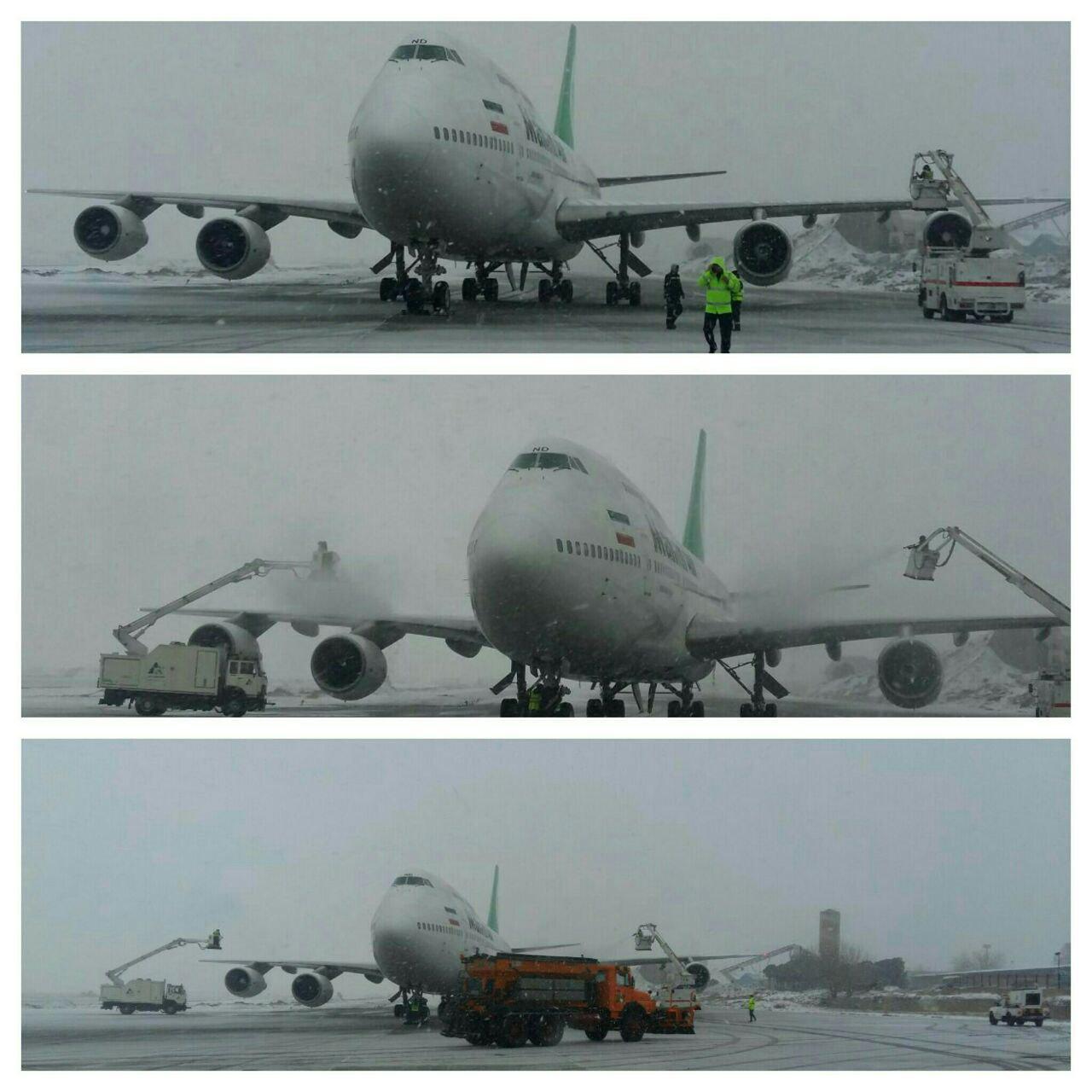 تهران رو سفید شد/اسامی محورهای مسدود/برف شدید پروازهای فرودگاه ها را مختل کرد