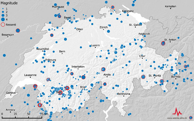 سوئیس ظرف یک سال ۸۸۰ زلزله را تجربه کرد