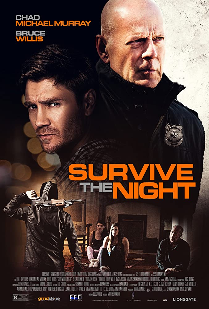 Bruce Willis, Chad Michael Murray, Lydia Hull, and Riley Wolfe Rach in Survive the Night (2020)