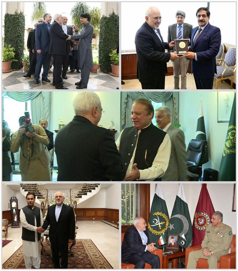 تصاویر دیدارهای ظریف با مقامات عالیرتبه پاکستانی در سفر کوتاه خود به اسلام آباد