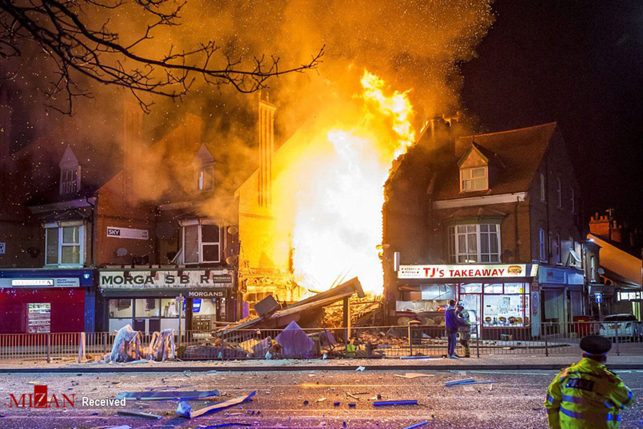 انفجار و آتش سوزی در لستر انگلیس