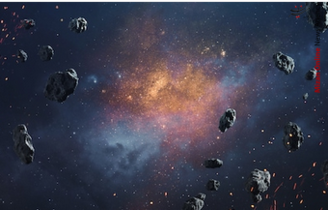 سیارک ها در پس زمینه فضای کیهانی